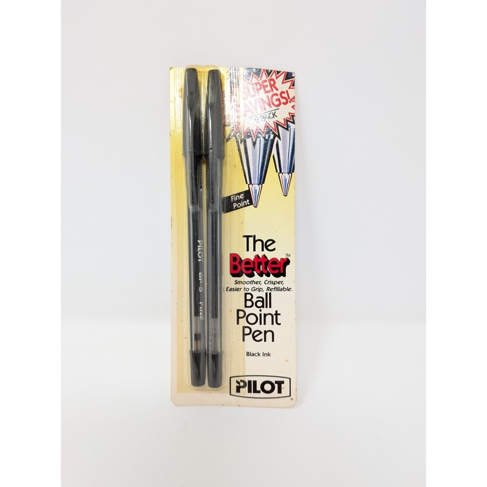 Vintage The Better Ball Point Pen Pilot Fine Black Brand New NOS